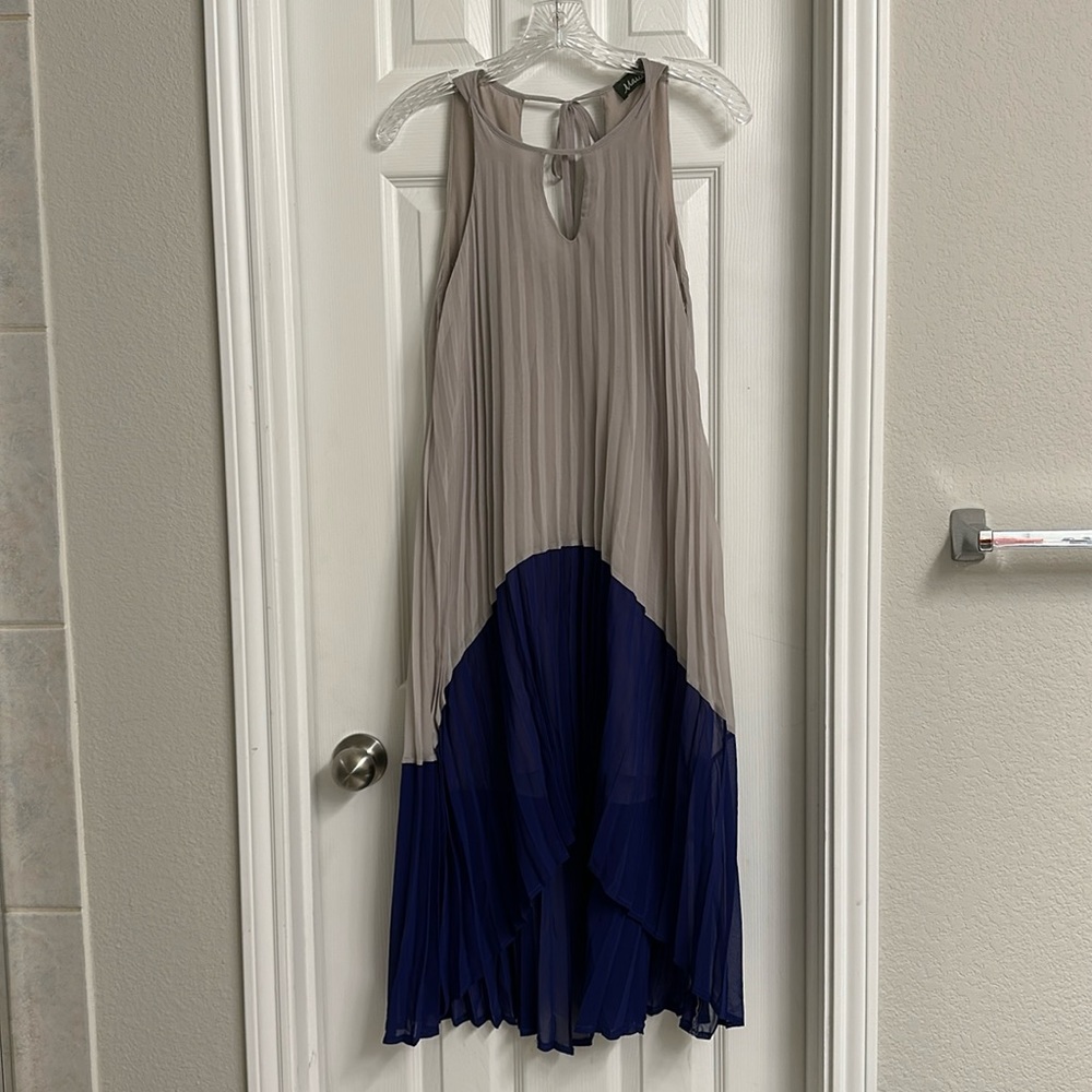 Pleated Hi-Low Dress